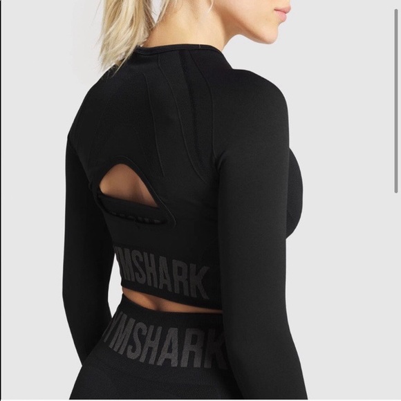 Gymshark Flex Black Long Sleeve Crop Top - Picture 4 of 4